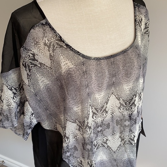 Dex - Black Python High-Low Sheer Top - Picture 4 of 7